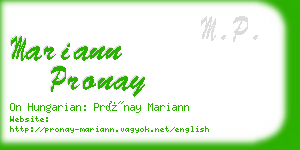 mariann pronay business card